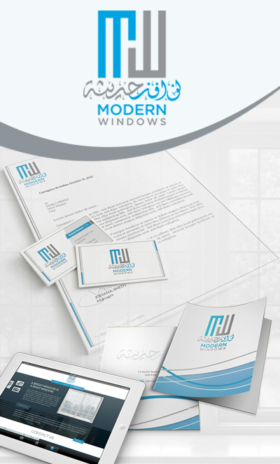 Logo Designing, Web Development and Corporate Identity for Modern Windows