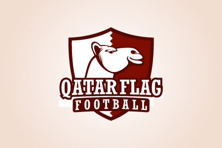 Qatar Flag Football Logo Design