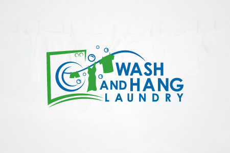 Wash and Hang Laundry Logo Design